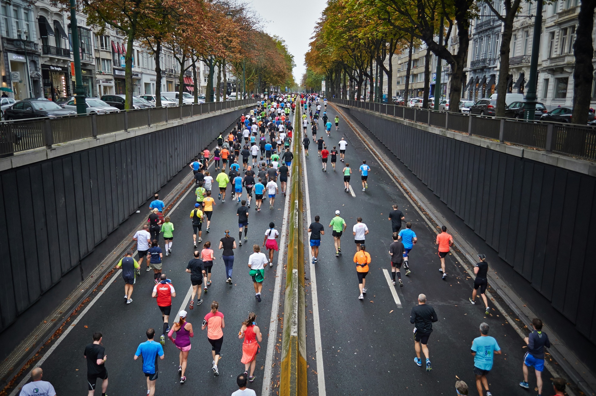 Marathon runners in the final mile